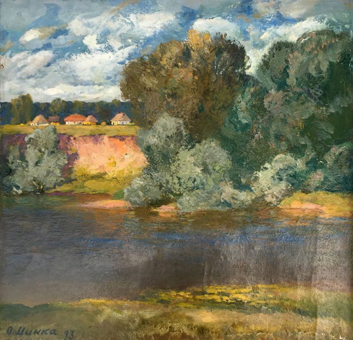 Originales Ölgemälde Ländliche Landschaft Naturlandschaft
