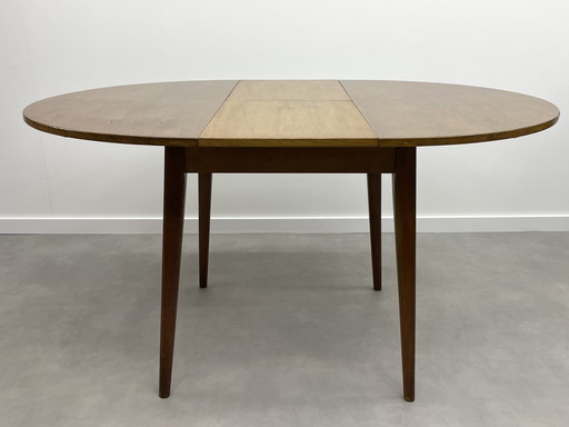 Vintage ronde uitschuifbare eettafel 