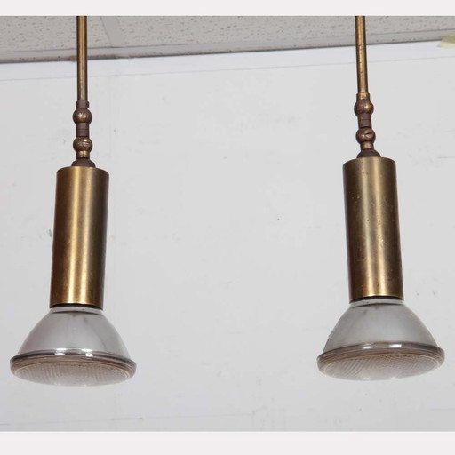 Paire de Suspensions Articulées, Lampes Industrielles du XXe Siècle