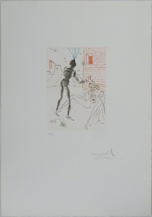 Salvador Dalí: Shakespeare: Heinrich V., Original signierter Kupferstich – lithos zeefdrukken, Paper