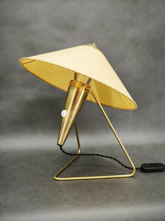 1960s Brass Table Lamp by Helena Frantová, Czechoslovakia – Metal, Paper (photo 9 of 10)