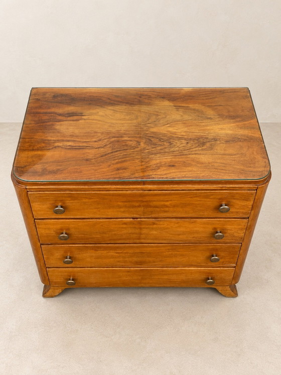 Walnut Art Deco Chest of drawers 50s vintage/retro, Wood, Brown (photo 7 of 9)