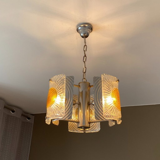 Mazzega pendant light. 1970. Space Age. Italy.