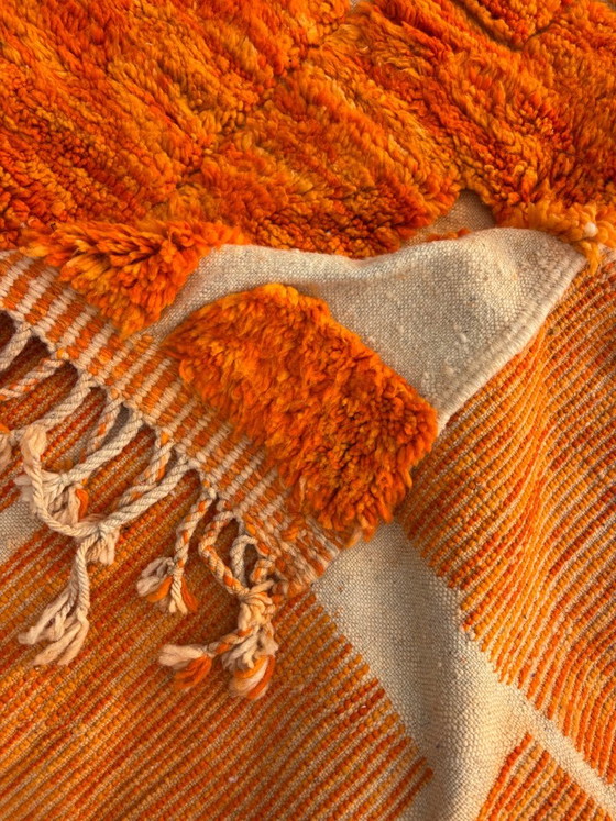 Tapis orange à motif géométrique, Laine (photo 9 sur 12)