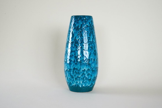 Image 1 of Blue ceramic vase, German design, 1960s, made in Germany