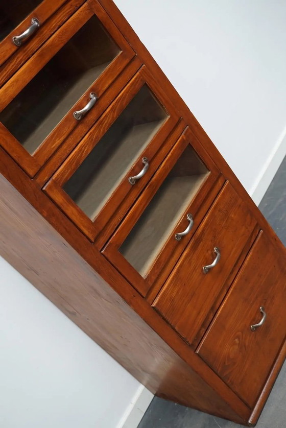 Image 1 of Mobiletto alto da merceria in pino tedesco d'epoca, anni '50