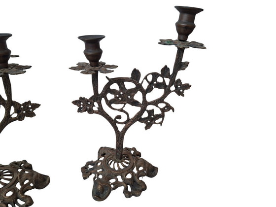 Image 1 of Prächtiges Paar antiker Kandelaber im Jugendstil / Liberty-Stil