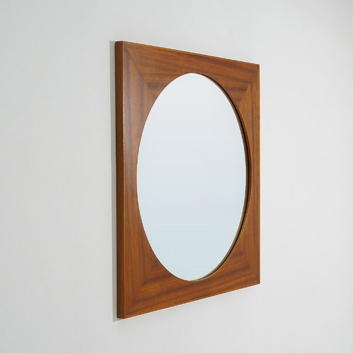 Teakhouten wandspiegel, jaren 60