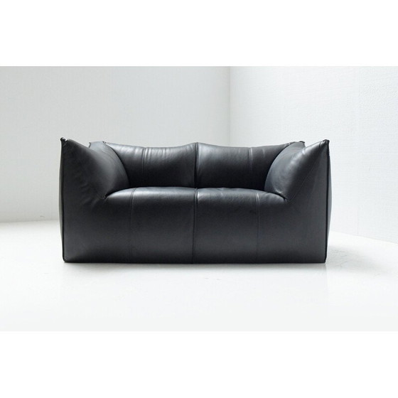 Image 1 of Vintage "Le bambole" sofa in black leather by Mario Bellini for B and B, Italy 1970