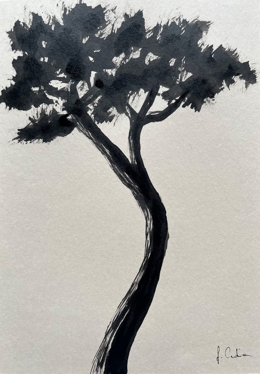 Set van 2 inkttekeningen, 21x15cm