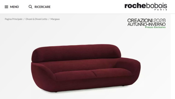 Splendido divano Roche Bobois 2 posti in velluto Rosso Bordeaux – Divani, Textile, Velvet (photo 15 of 15)