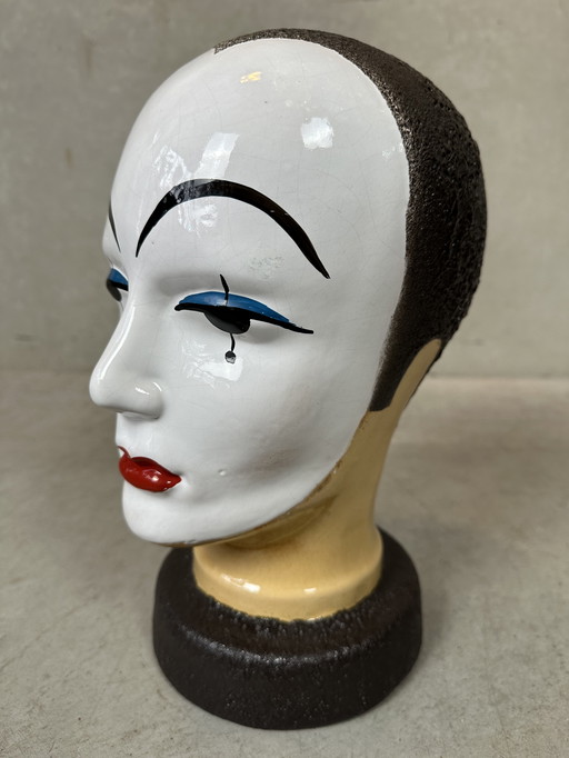Vintage ceramic head 'Pierot' - West Germany