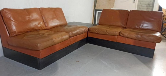 Image 1 of Divano modulare in pelle vintage COR