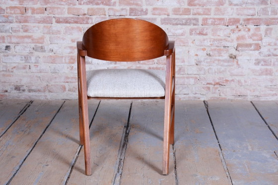 Pair of Restored Mid-Century Armchairs, Reupholstered, Cherry Wood, Czech, 1970s – Textile (photo 5 of 18)