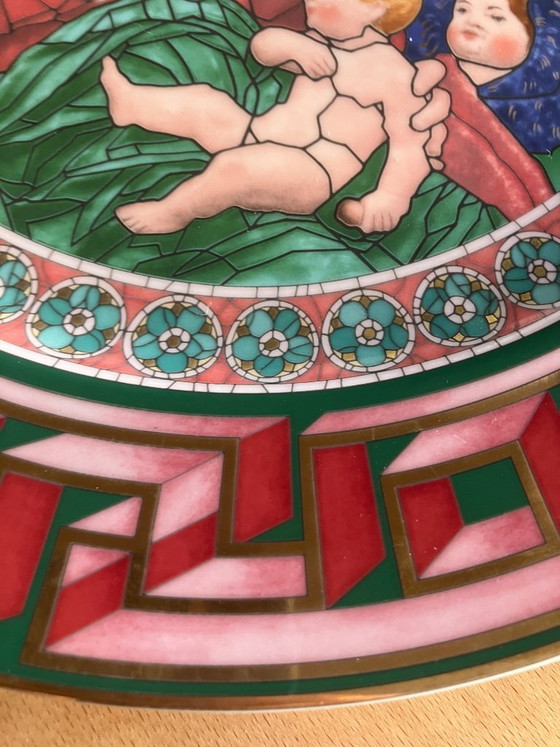 Image 1 of Assiette murale Versace par Rosenthal « Dieu est né » 2001