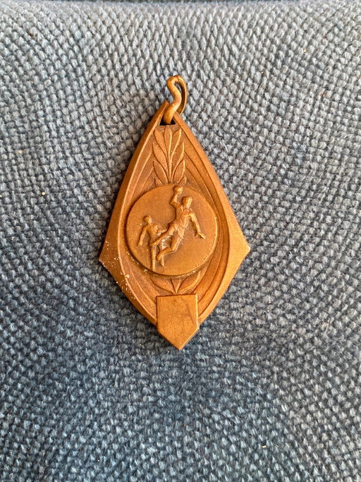 Antique Sports Medal – Mongré – Football – Art Deco – decoratieve objecten, Metal