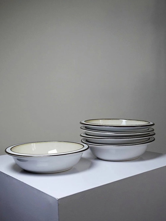 8 ciotole/piatti fondi Denby England in gres vintage anni '80-'90, Stoviglie, Porcellana, Beige (foto 2 di 14)