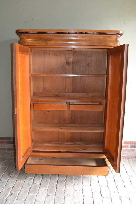 Image 1 of Antique Mahogany Wooden Biedermeier Maid's Cupboard