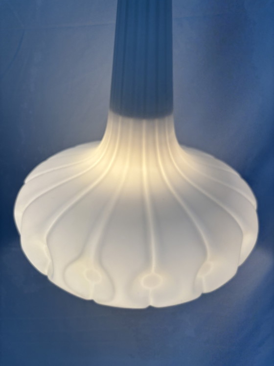 Image 1 of Vintage Peill & Putzler space age pendant lamp white frosted glass