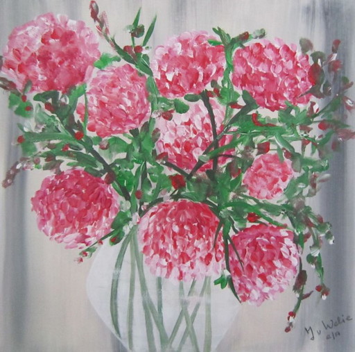 3 flower paintings