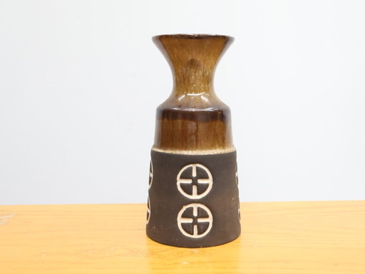 Vintage vase / ceramics / brown cream / Frank keramiek