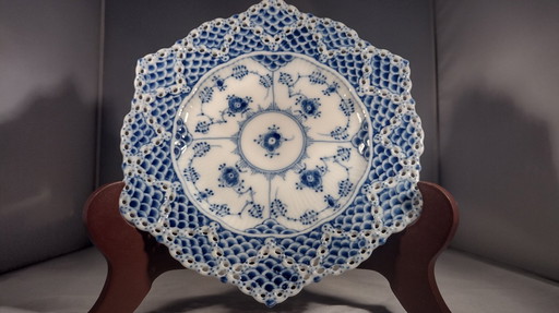 Royal Copenhagen Blue Fluted Small Double Lace Plate 1144