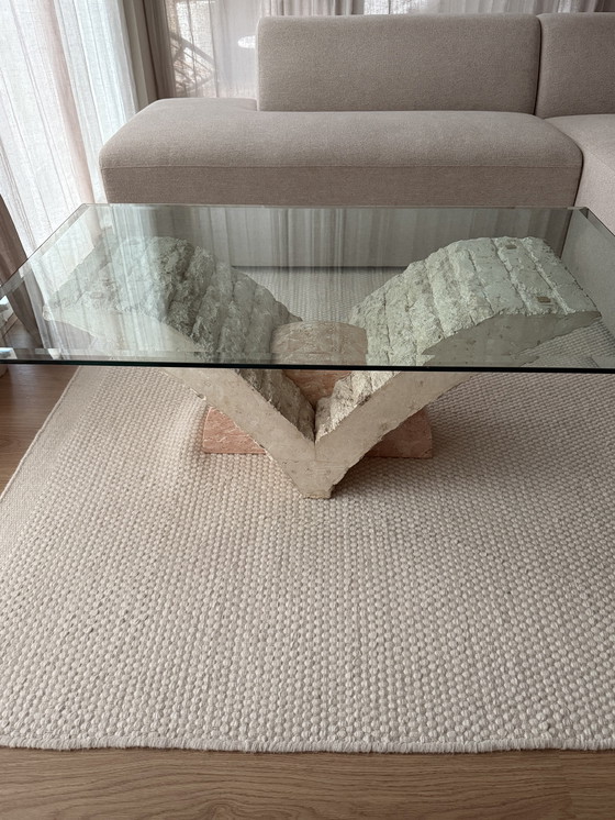 Image 1 of Vintage travertine Mactan Stone coffee table