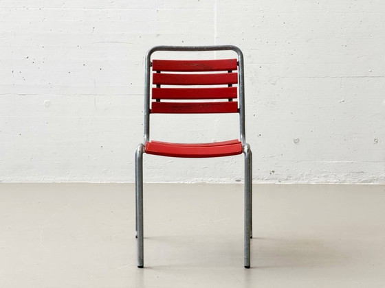 Image 1 of Gartenstühle aus Eschenholz mit feuerverzinktem Stahlgestell von Atelier Alinea, 1970er Jahre