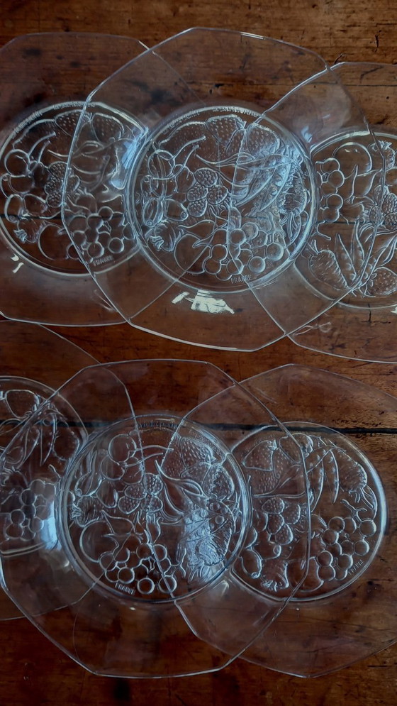 Image 1 of 6 small octagonal glass plates Felix Potin La Parisienne