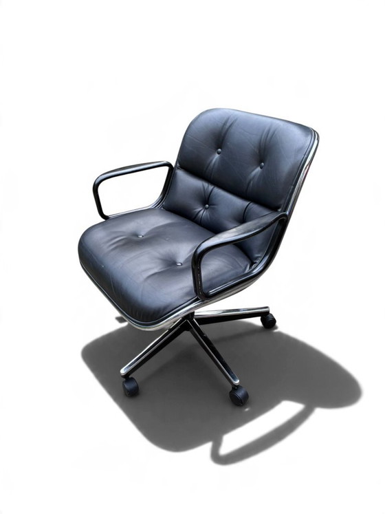 Sillón Executive Charles Pollock para Knoll, cuero negro – Sillones (photo 6 of 11)