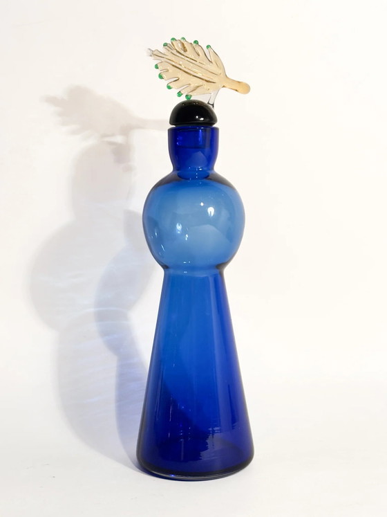Blue Murano Glass Bottle De Majo by Yoichi Ohira, 1992 – Decorative Objects (photo 4 of 12)