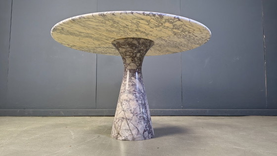 Image 1 of Vintage round marble dining table, 1970s