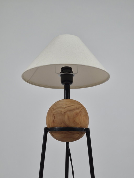Lampadaire minimaliste postmoderne vintage en bois et métal – vloerlampen, Metal, Wood (photo 2 of 10)