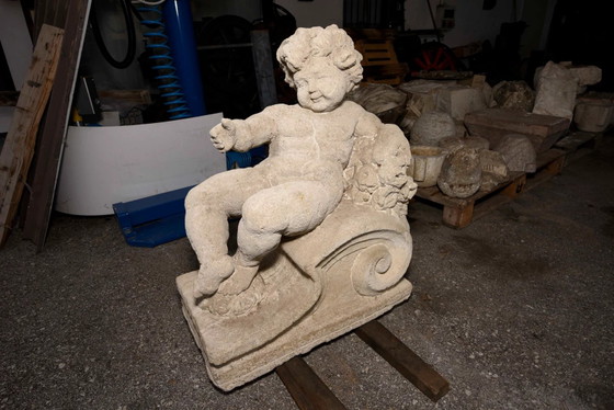 Late 19th Century Italian Carved Stone Putto – Sculpture, Vintage (photo 17 of 39)