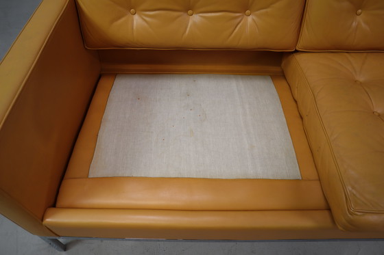 Image 1 of Florence Knoll two-seater sofa in mustard yellow leather
