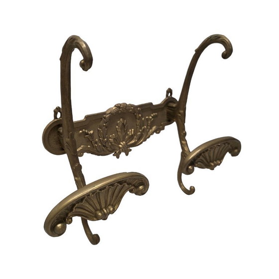 Image 1 of French Classic Style Brass Wall Coat Rack, 1960s/70s