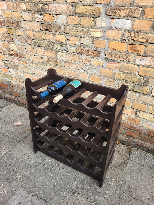Retro brown stackable wine rack , 5 pieces - 60s (2 x 5 pieces - per 5 pieces €40,-)