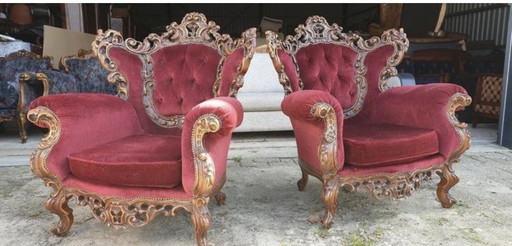 2 fauteuils baroques Konings