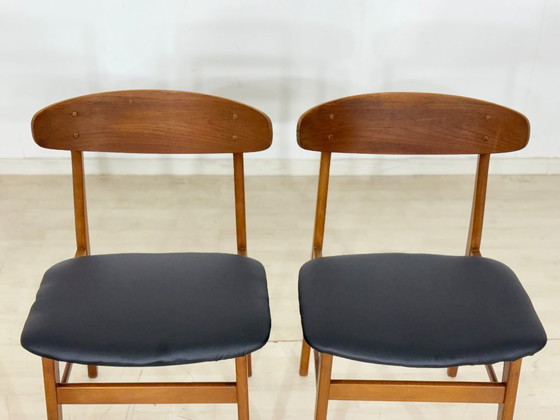 Image 1 of Deense teakhouten stoelen / Vintage eetkamerstoelen / Keukenstoelen / Deense designstoelen