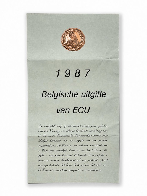 Image 1 of Silver coin .833 ECU Belgium 1987