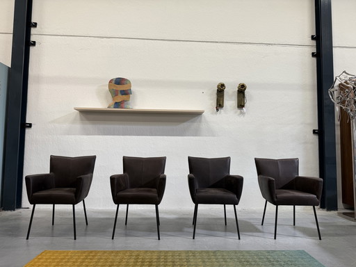 4 Design on Stock Moka dining chairs Cabo leather Marron