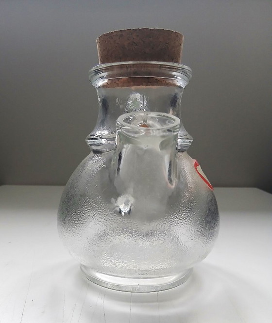 Vintage 60s German nut jar / dispenser Nussi (by WMF), Marke Tischfein, Glass & Decanter, Cork, Glass (photo 5 of 9)
