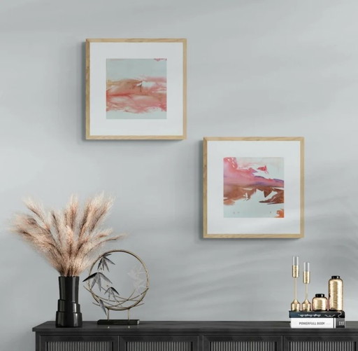 Abstract Watercolor Diptych