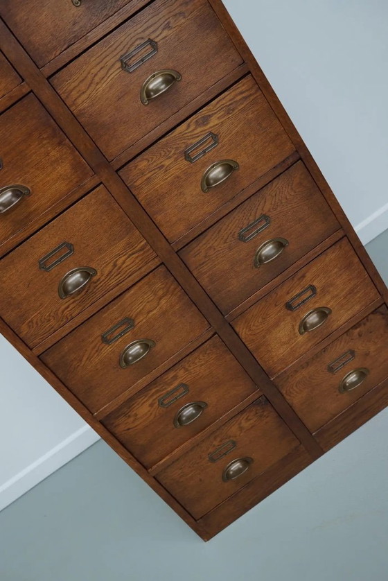 Image 1 of Botiquín/archivador antiguo holandés de roble, años 30