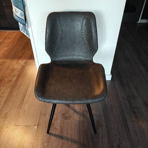 Set di 6 sedie da pranzo in similpelle PU antracite