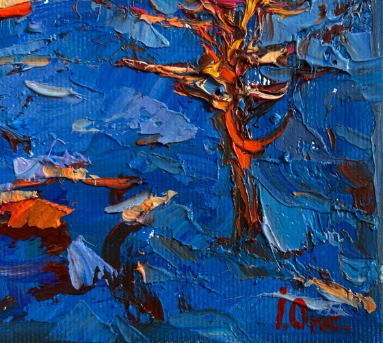 Image 1 of Original Oil Painting Morning House Landscape The last days of winter