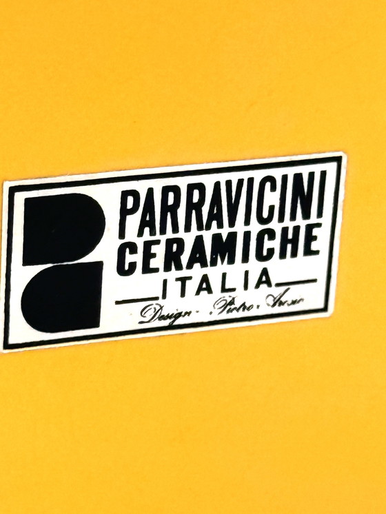 Image 1 of Vase en céramique jaune de l'ère spatiale, Pietro Arosio, Parravicini Italie vers 1960