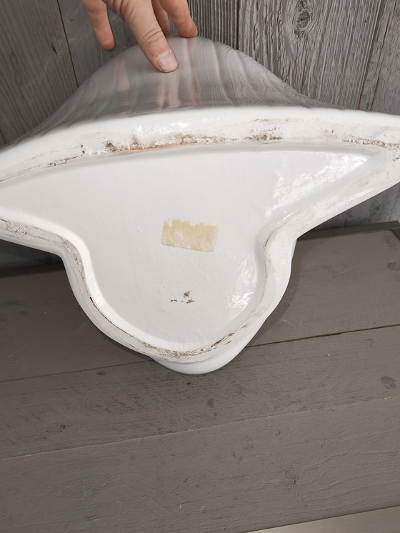 Image 1 of Antica Athena Pharaoh Keramik-Blumentopf aus den 80er Jahren, weiß, mit 24-karätigem Gold, italienischer Blumentopf