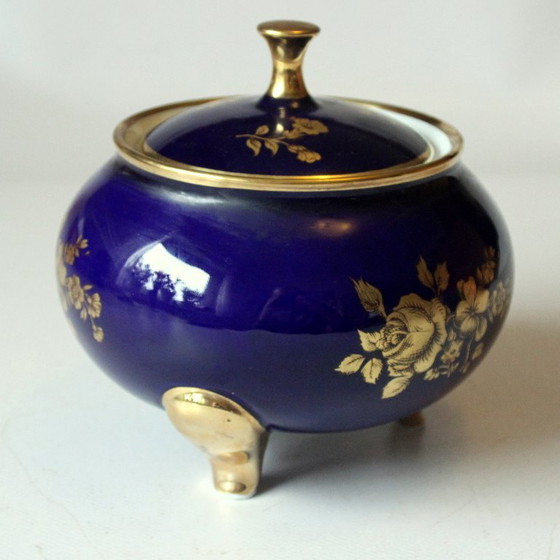 Image 1 of Royal Bavaria KPM Bonbonnière Handgemaakt Porselein Echt Kobalt