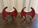 Catalina Bakelit Wandhaken – Space Age – rot marmoriert – DDR Design – selten – 60er/70er